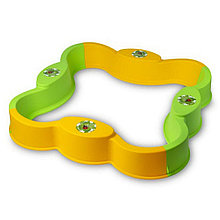 Песочница детская складная Клевер 114*114*18 см желтый/зеленый