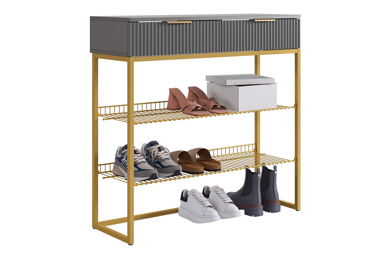 Обувница Классная 1 графит/графит матовый/золото