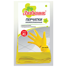 Перчатки хоз.латексные ЛЮБАША, с х/б напылением, рифленая ладонь, размер XL (оч. большой), 603786