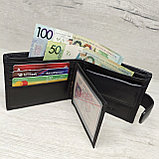 Мужской набор: ремень БУЙВОЛ 4см + кошелек  L571-208 black, фото 8