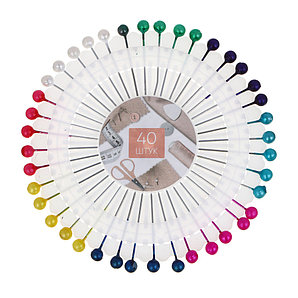 Булавки для закалывания 40игл, d8см, 3,8см шар 308-356