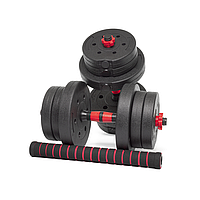 Набор композитных гантелей AMETIST 20 кг с соединительным грифом