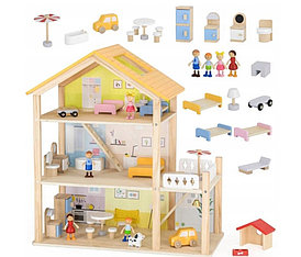 Кукольный домик Viga Toys с мебелью 44569N