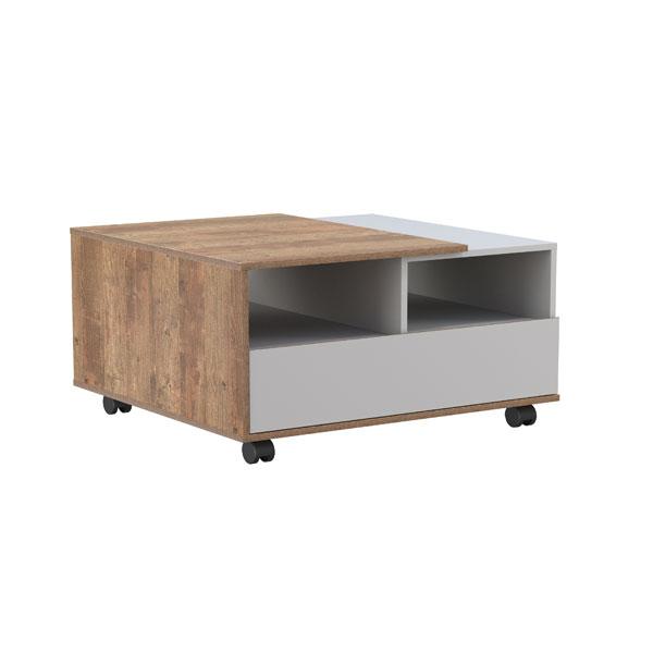 Стол журнальный 58.15 Гавана (кейптаун серый/ДВПО белый) Олмеко