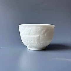 Пиала фарфоровая с пейзажем, белая 50 мл