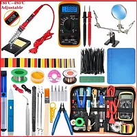 Паяльник электрический с регулировкой, большой паяльный набор