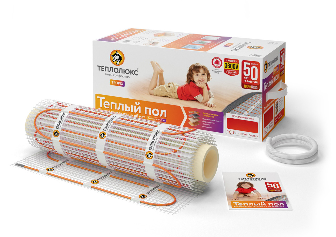 Двужильные маты Теплолюкс Tropix 1м2 / 160Вт
