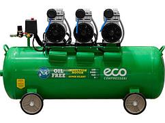Компрессор ECO AE-100-OF1 безмасляный (420 л/мин, 8 атм, коаксиальный, безмасляный, ресив. 100 л, 230 В, 2,4