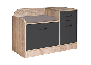 Скамья из НМП "Порто" МК 501.09.7 Левый, GREY, ДС-Антр