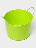 Корзина для белья мягкая, 17 л, d=33 см, h=24.5 см, ярко-зелёная, фото 3
