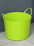Корзина для белья мягкая, 17 л, d=33 см, h=24.5 см, ярко-зелёная, фото 4