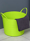 Корзина для белья мягкая, 17 л, d=33 см, h=24.5 см, ярко-зелёная, фото 5