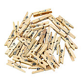 Прищепки декоративные 2,5*0,7*0,3, натуральный, 100 шт