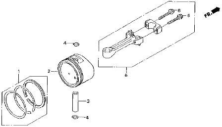 Поршень Honda BF 2,3/2B/2D, GXV50/57 13101-ZW6-010, фото 2