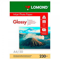 Фотобумага Lomond, A4, 230г/м2, 50л, глянцевая, односторонняя