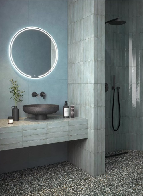 Kerama Marazzi плитка-кабанчик Мажорель голубой глянцевый 6x28,5x1 Керама Марацци