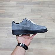 Кроссовки Nike Air Force 1 Suede Low Gray Black, фото 2