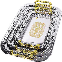 Набор поднососв 3 пред.  нержавеющая стальи зол.ручки MB 40448