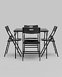 Комплект Stool Group Комплект раскладного стола и стульев Кейт черный, фото 3