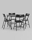 Комплект Stool Group Комплект раскладного стола и стульев Кейт черный, фото 4