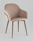 Стул Stool Group Новел велюр серо-коричневый, ножки бежево-серые, фото 2