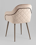 Стул Stool Group Новел велюр серо-коричневый, ножки бежево-серые, фото 6
