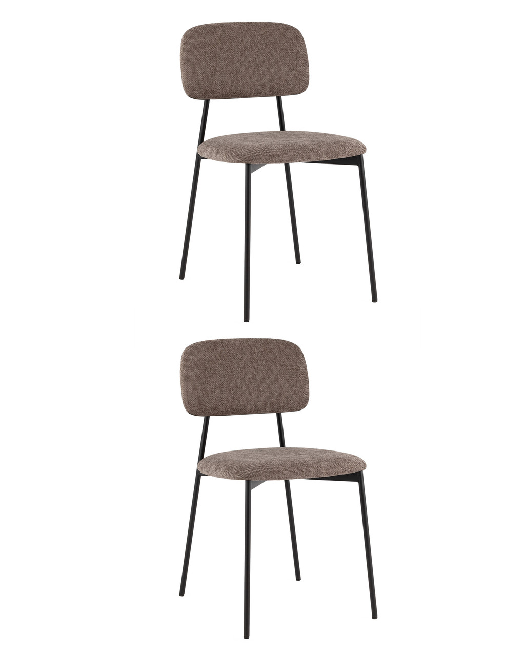 Комплект из двух стульев Stool Group Chao рогожка коричневый ножки металл черные