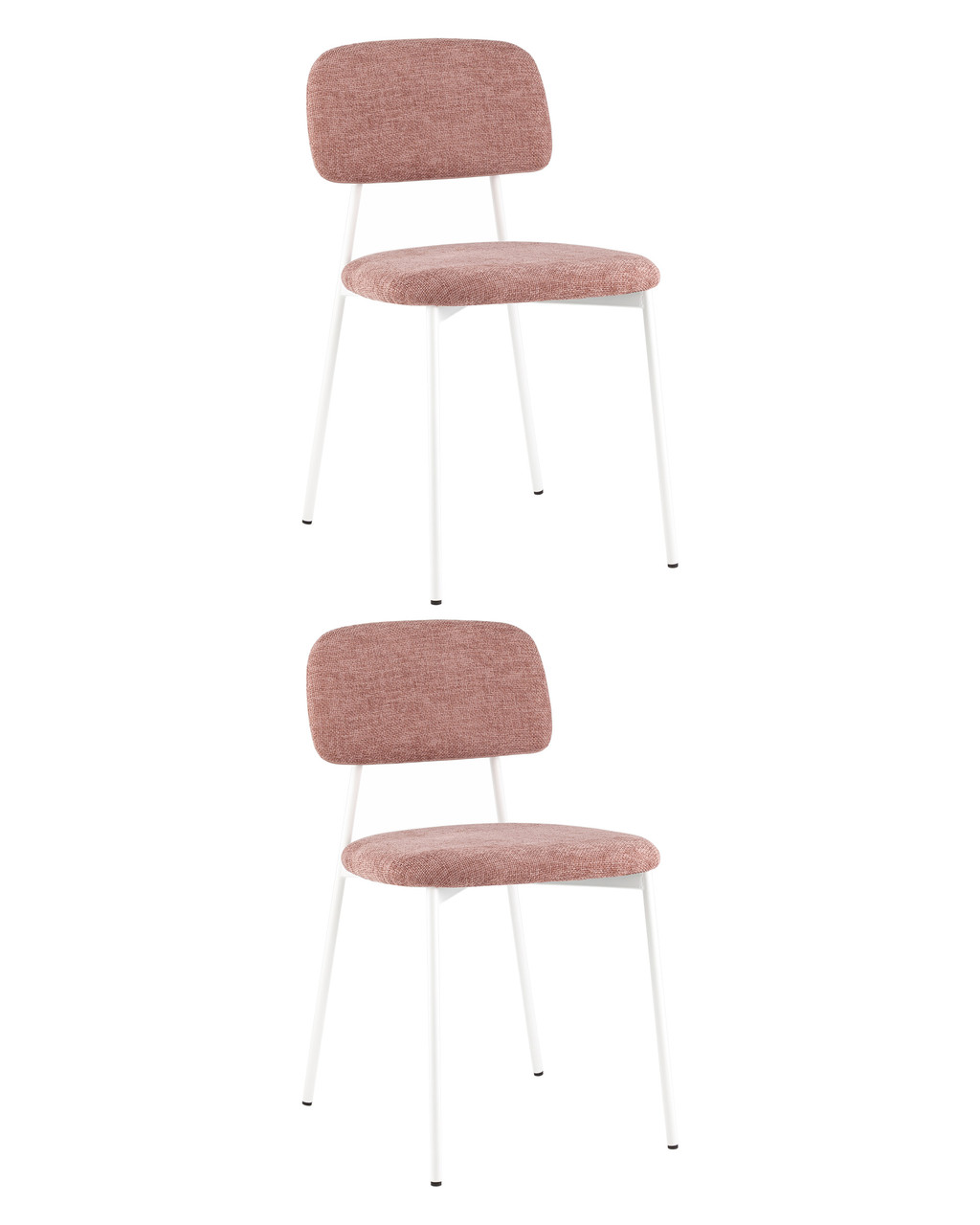 Комплект из двух стульев Stool Group Chao рогожка розовый ножки металл белые