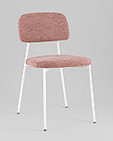 Комплект из двух стульев Stool Group Chao рогожка розовый ножки металл белые, фото 2