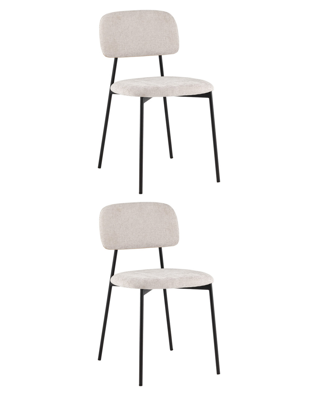 Комплект из двух стульев Stool Group Chao рогожка светло-серый ножки металл черные