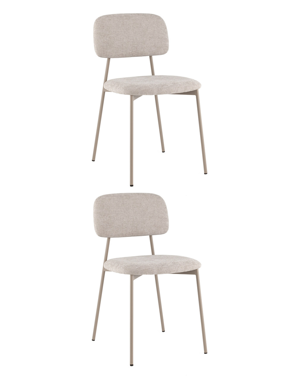 Комплект из двух стульев Stool Group Chao рогожка серый ножки металл серые