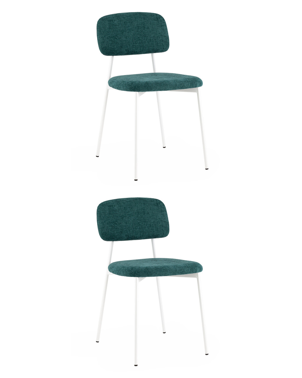 Комплект из двух стульев Stool Group Chao рогожка темно-зленый ножки металл белые