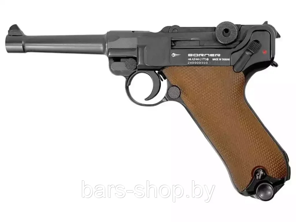 Пневматический пистолет Borner P08 Luger Blowback 4,5 мм