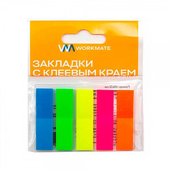 Флажки-закладки пластиковые Workmate, 12*45мм, 100л(20л*5цв)
