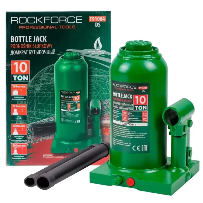 Домкрат бутылочный 10т Rock FORCE RF-T91004 DS