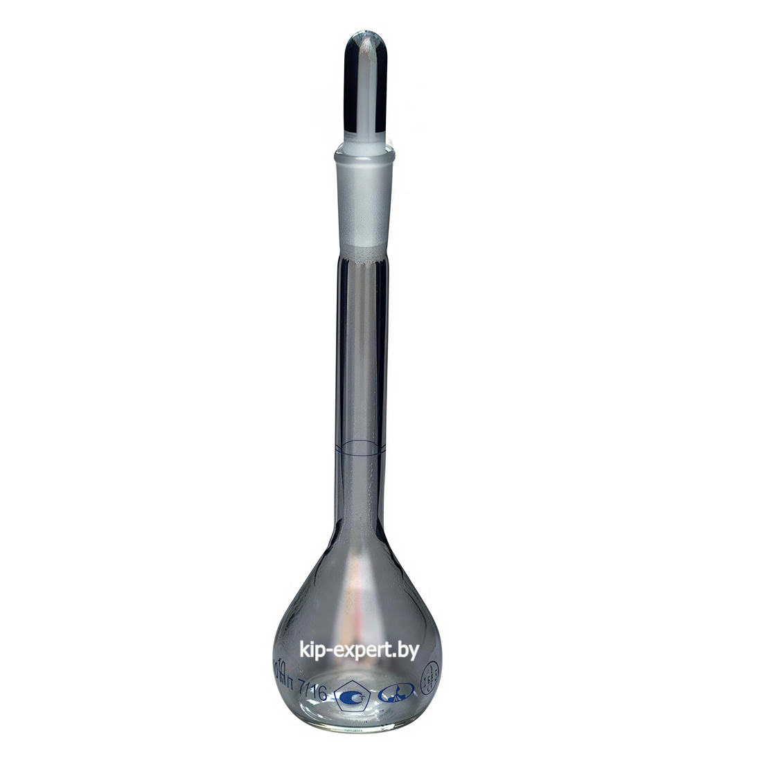 Колба мерная 2-10-2 конус 7/16 исполнение 2 с одной меткой и пришлифованной пробкой, стеклянная