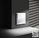 Выключатель встраиваемый VOLTUM S70, одноклавишный, с подсветкой, 10А, глянцевый, белый, фото 5