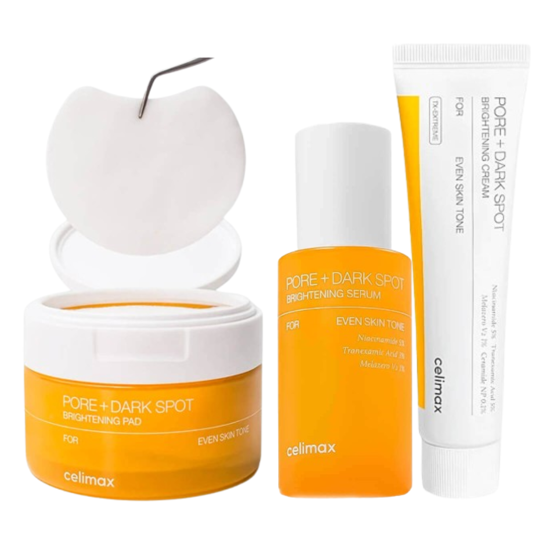 Набор для выравнивания тона и рельефа кожи Pore+Dark Spot Brightening (пэды. сыворотка, крем)