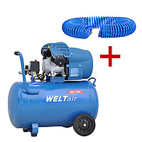 АКЦИЯ! Возд.компрессор WELT AR100V (до 440 л/мин,8 атм,100л,230В,2.2кВт) + Шланг PH08(PU, 20м)