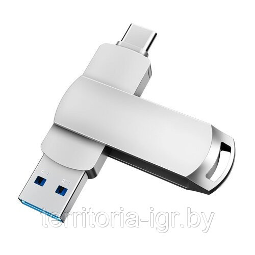USB флэш 2 в 1 USB 3.0 + Type-C 256 GB ( METAL FRAME OTG104 ) Breezy Tech