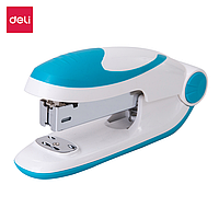 Степлер DELI, бело-голубой, № 24/6, 26/6, до 25 листов, пластик, E0319BLUE