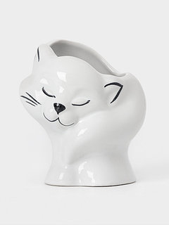 Стакан под зубную щётку «Кошка», 8×10×12 см, фарфор