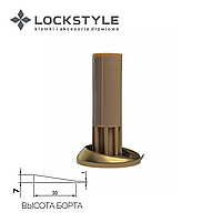 Дверной ограничитель магнитный, скрытый LOCKSTYLE модель STOPPINO Mod. 2 ANTIQUE BRONZE (бронза), 7 мм