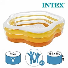 Надувной бассейн Intex Звезда 185х180x53 см, надувное дно 56495