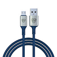 BY Кабель для зарядки Space Cable Pro Micro USB, 1м, Быстрая зарядка QC3.0, штекер металл, синий