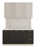 Кухня "Эльза" 1,8м МДФ (бетон белый/бетон серый) Артем-Мебель