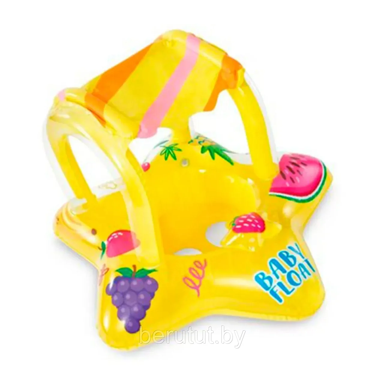 Надувной круг для малышей Intex с навесом "Морская Звездочка" 81х79 см