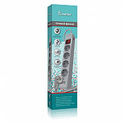 Сетевой фильтр c USB+Type C, 16А, 4 гнезда, c з/ш, с з/к, ПВС 3x1.0, 1.8 м, серый Smartbuy (SBSP-18C-G)