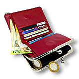 Женский кошелёк «Поцелуй»: вместительный и стильный (тёмно-красный), фото 8