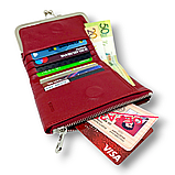 Женский кошелёк «Поцелуй»: вместительный и стильный (тёмно-красный), фото 9